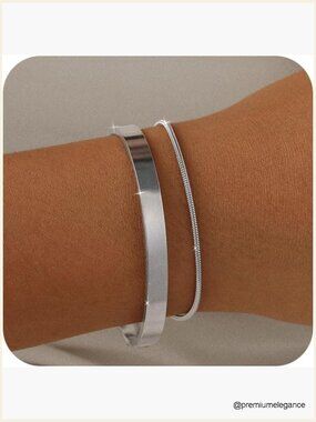 14K Gold Plated Love Knot Cross Bangle Bracelet Stackable Layered Cuff